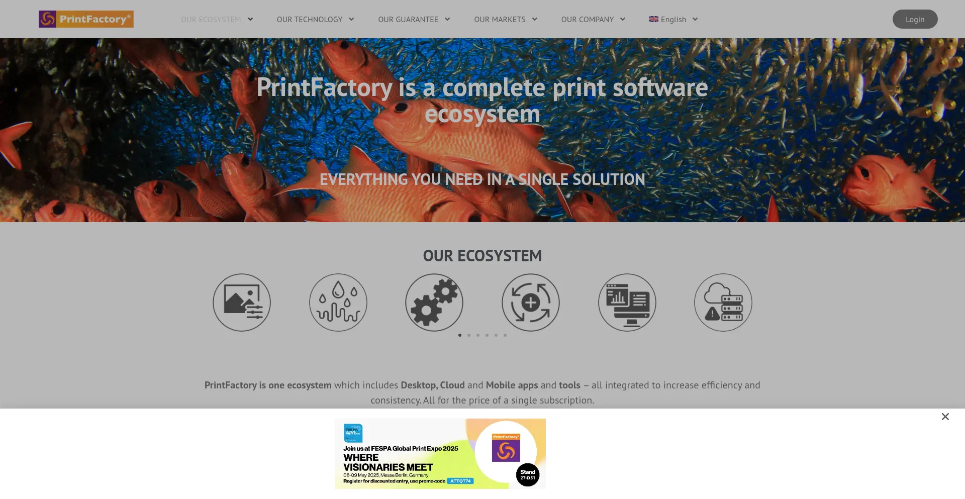 Website screenshot of Printfactory.cloud
