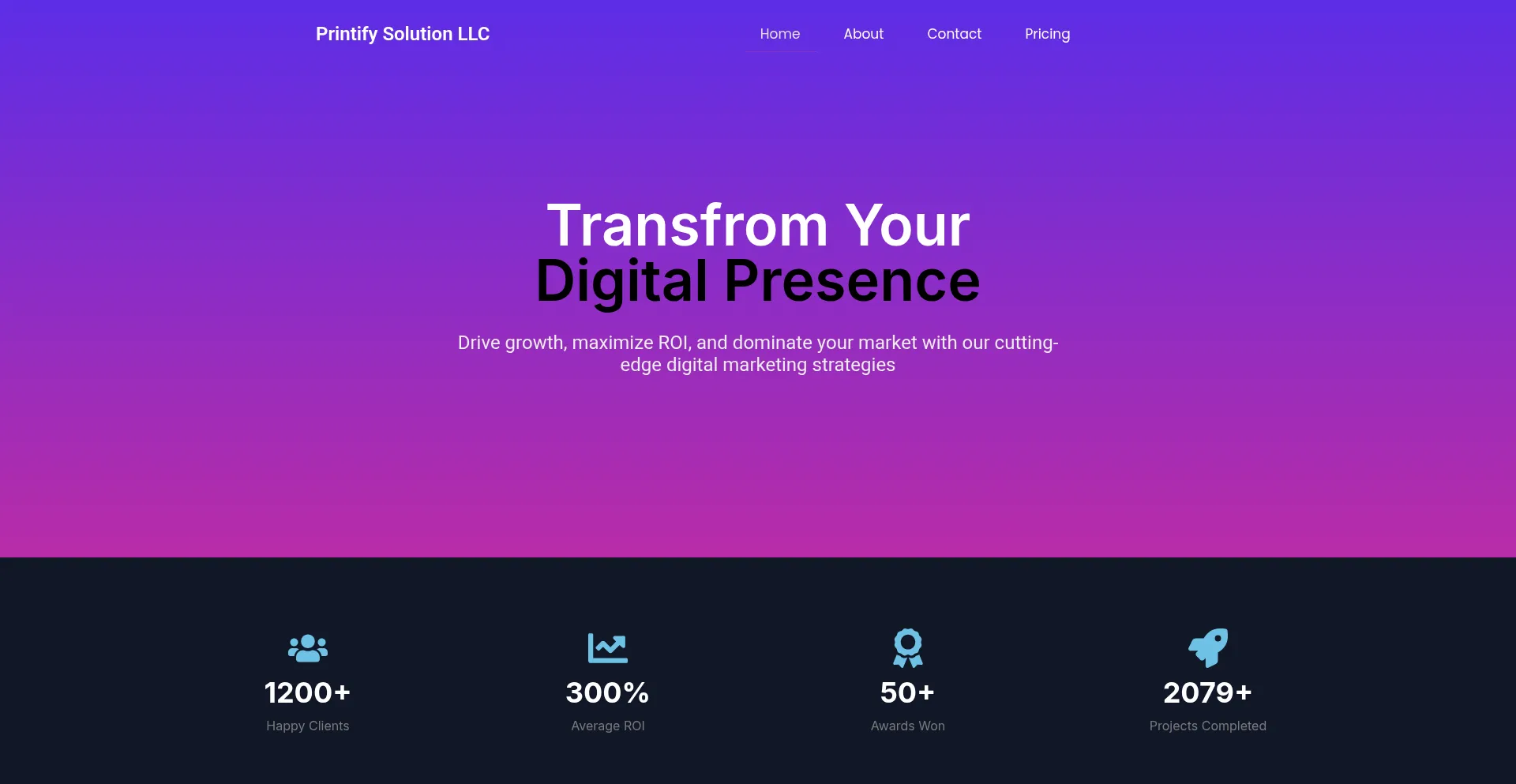 Website screenshot of Printifysolutionllc.com