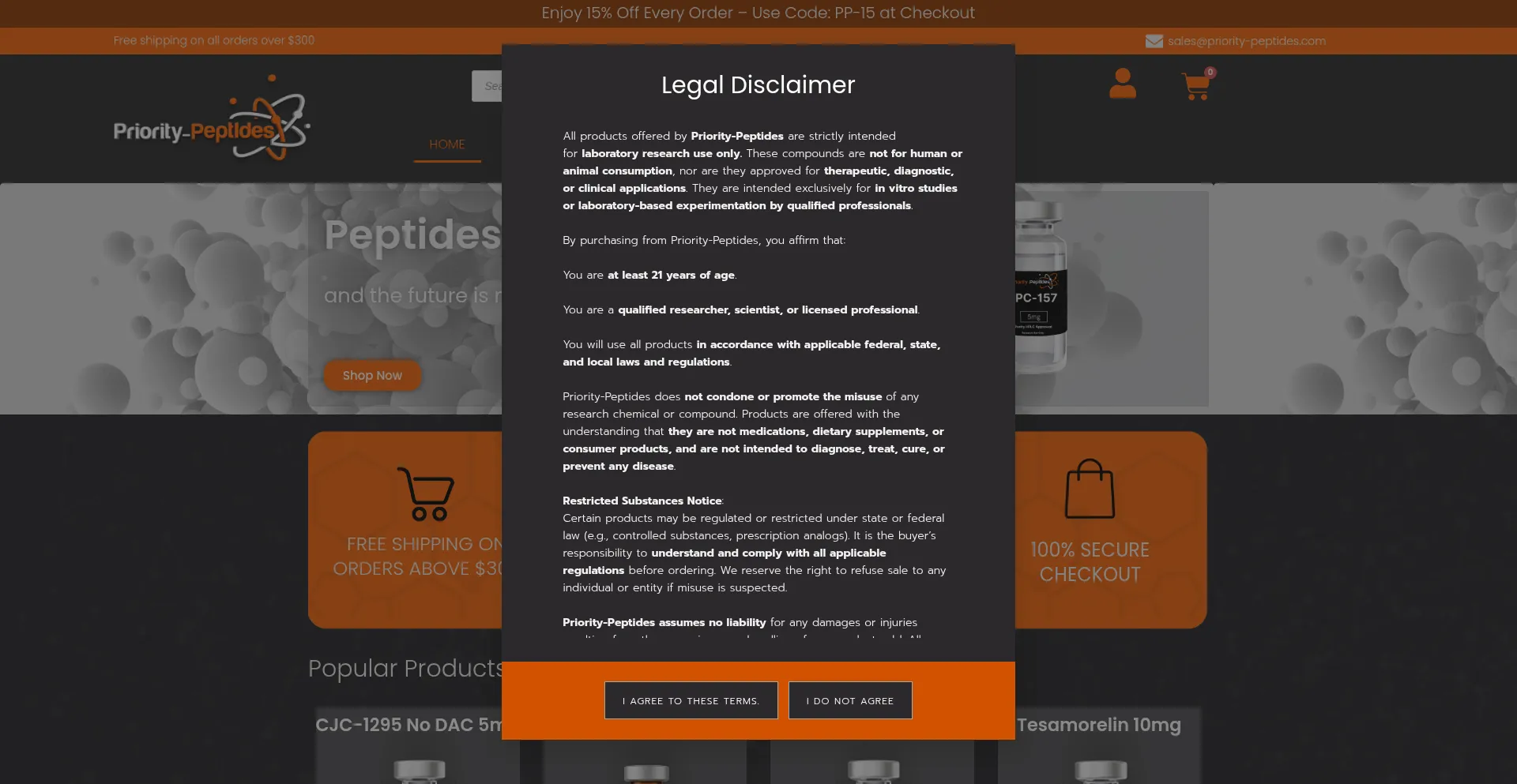 Priority-peptides.com Screenshot