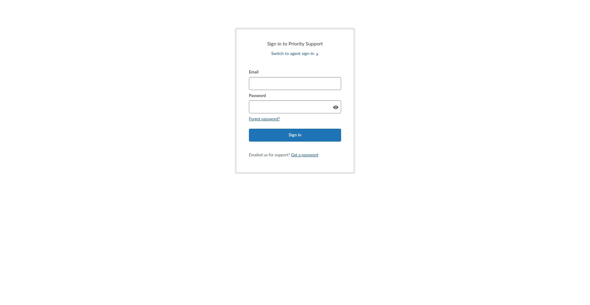 Website screenshot of Prioritysupport.zendesk.com