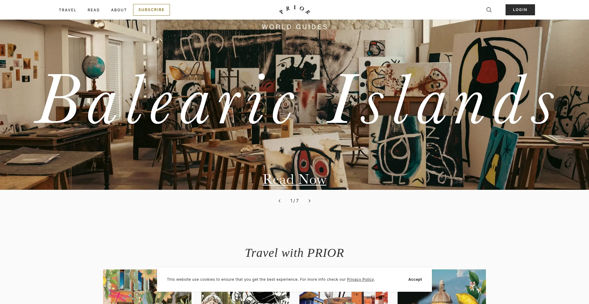 Website screenshot of Priorworld.com