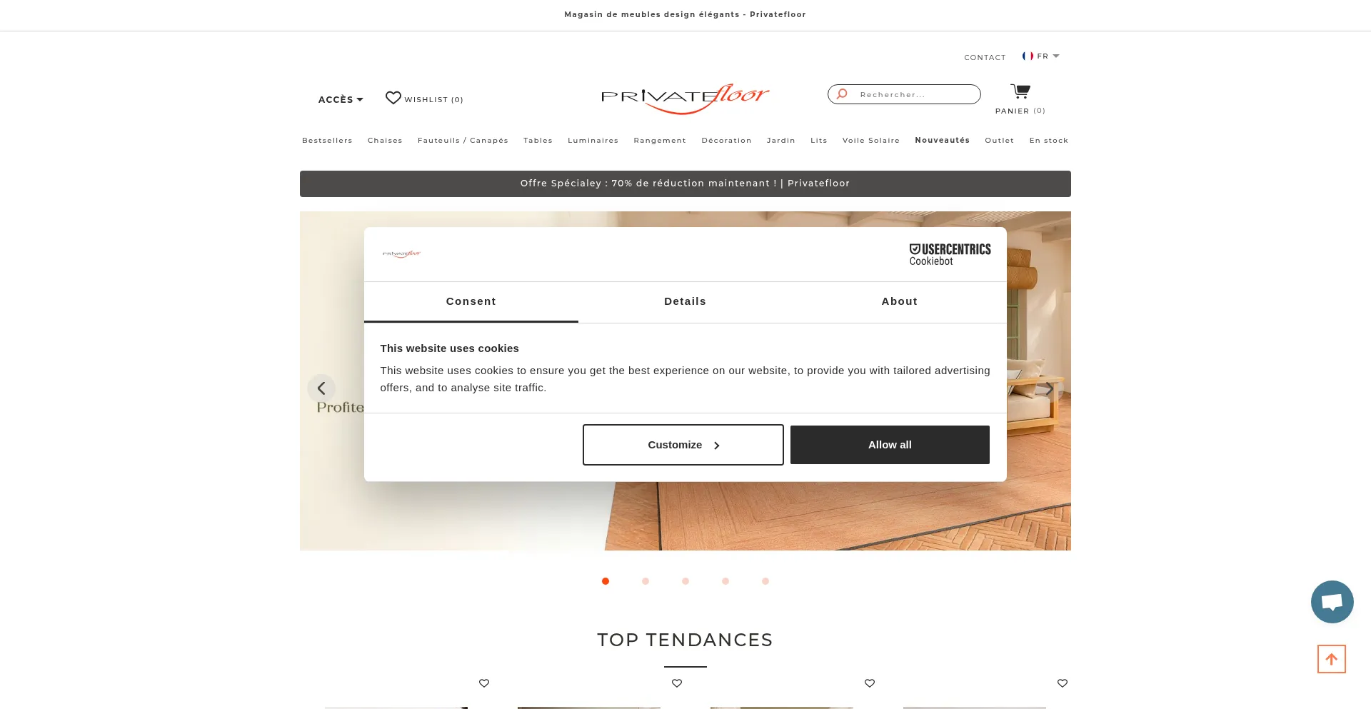 Website screenshot of Privatefloor.com