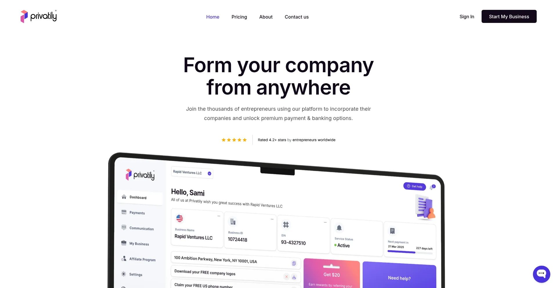 Privatily.com Screenshot