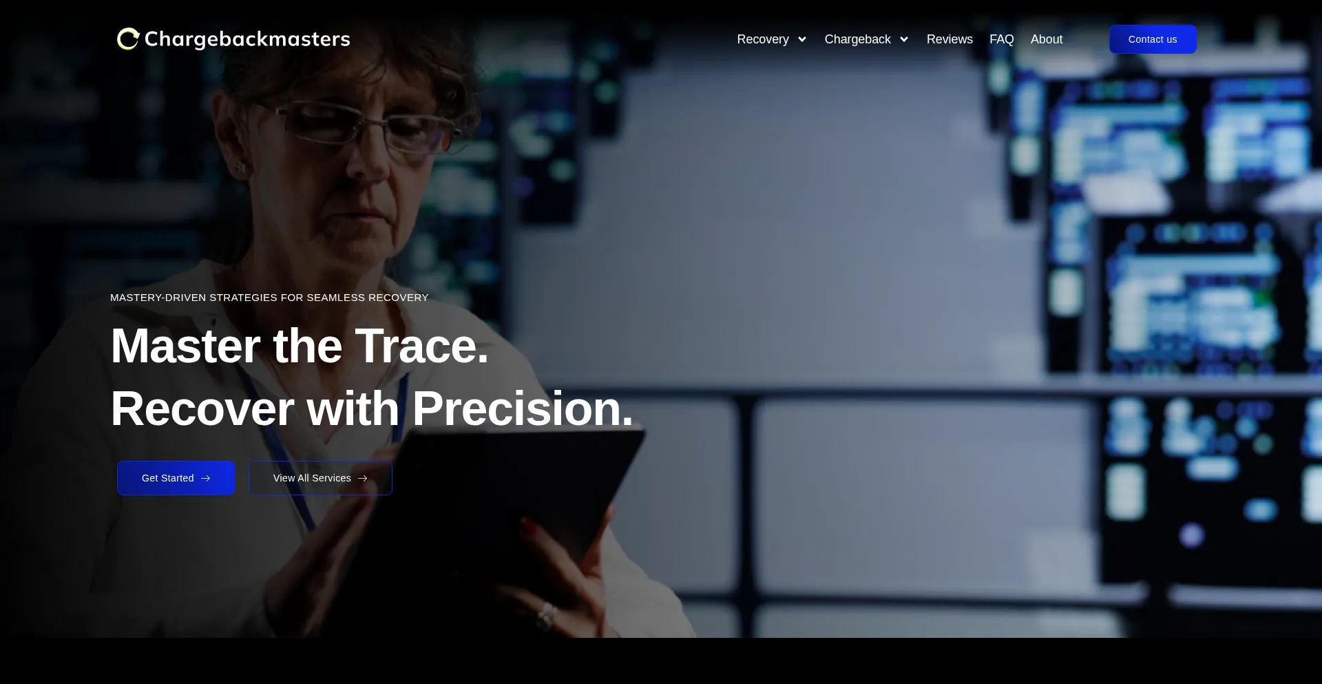 Website screenshot of Pro.chargebackmasters.com