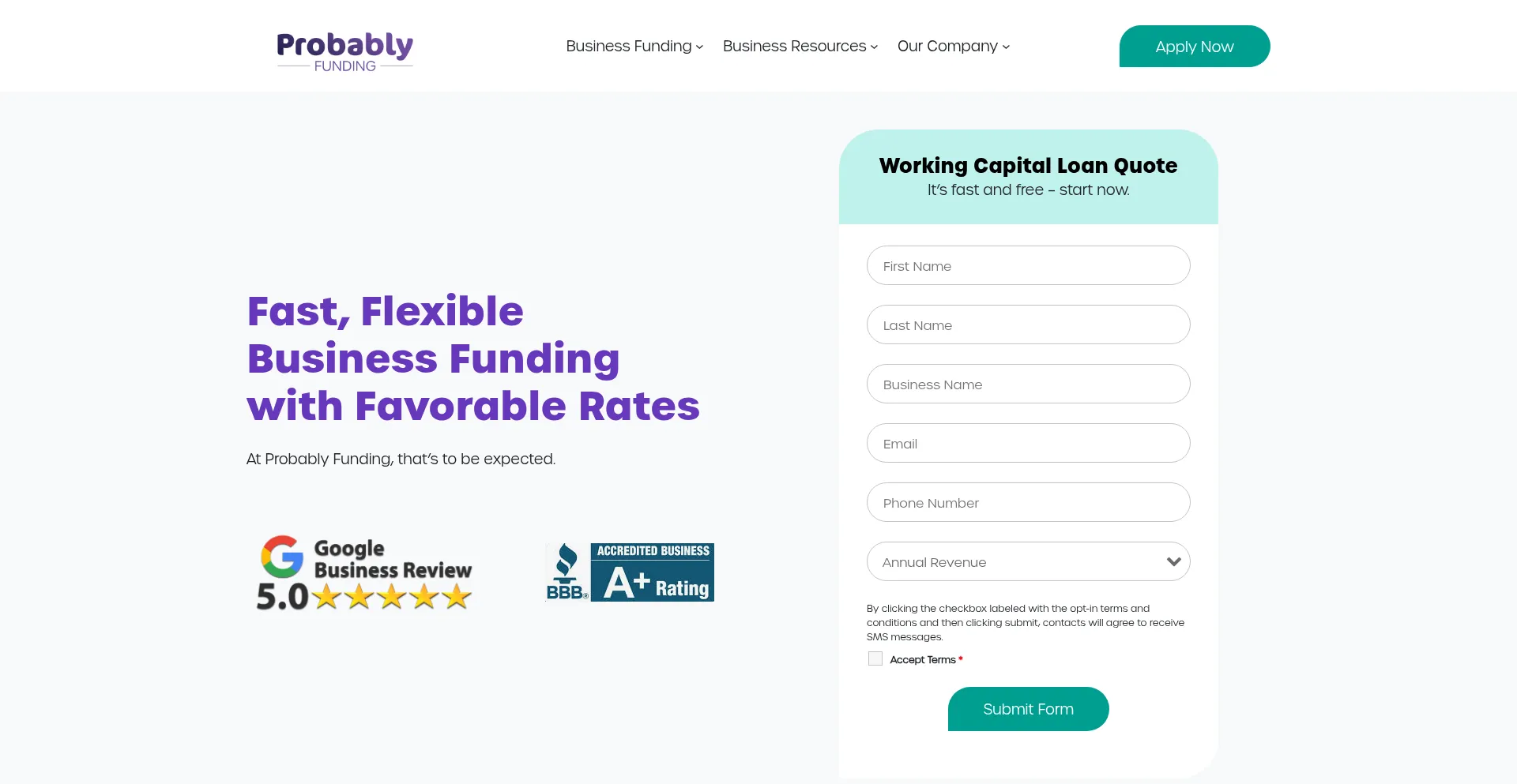 Probablyfunding.com Screenshot