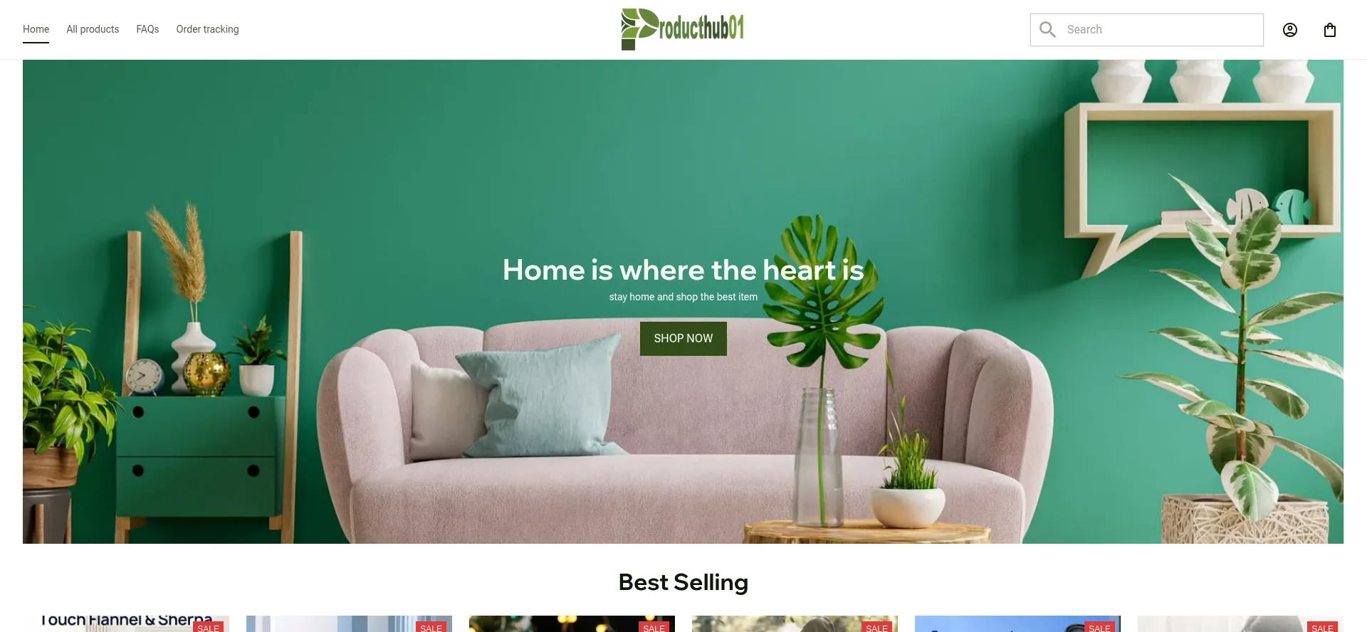 Website screenshot of Producthub01.com