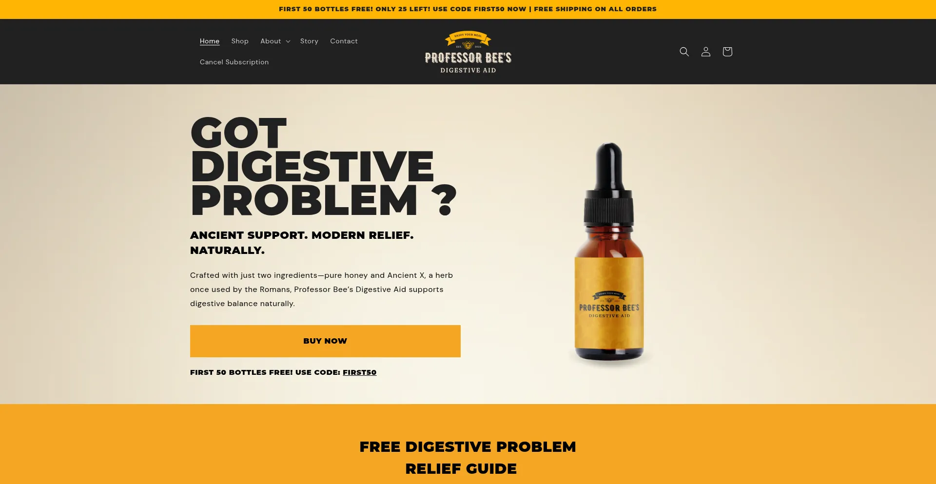 Website screenshot of Profbees.com