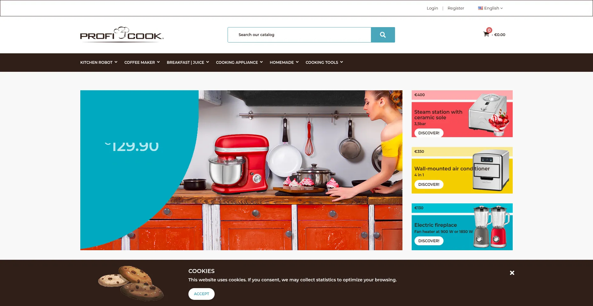 Website screenshot of Proficook-france.fr