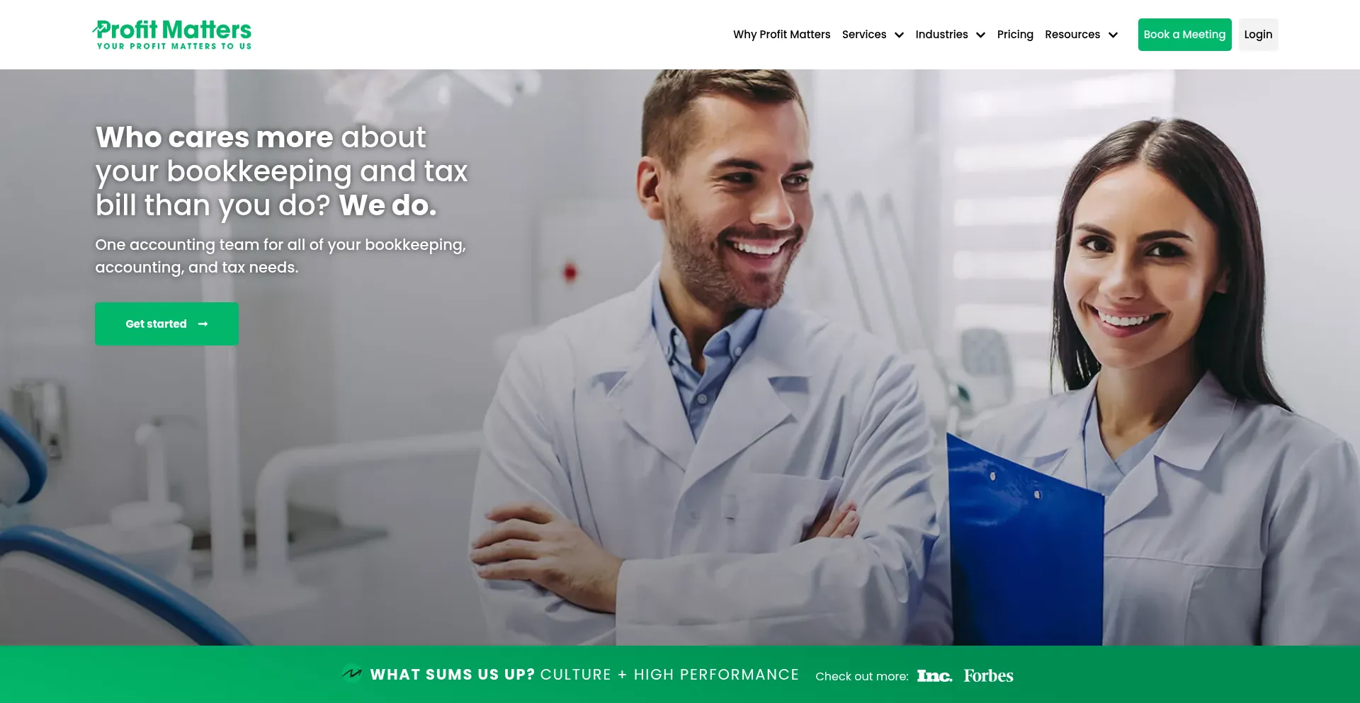 Website screenshot of Profitmatters.com