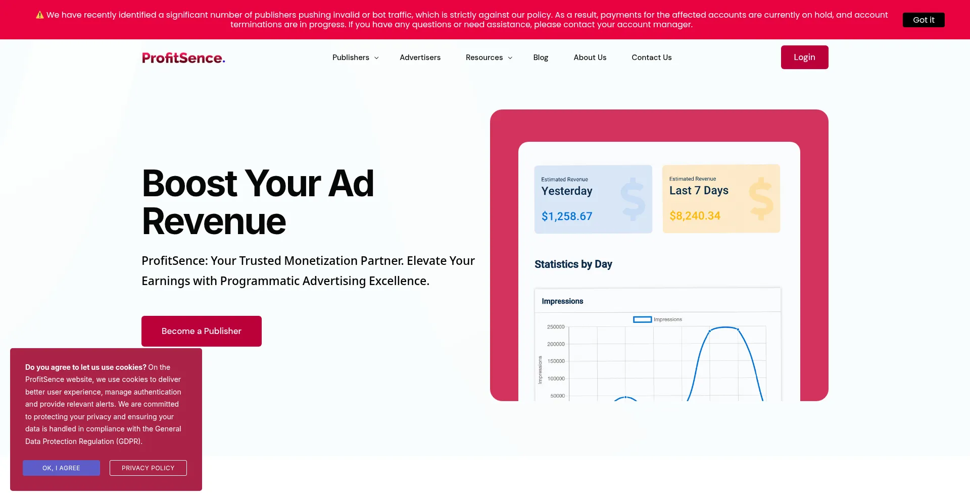 Profitsence.com Screenshot