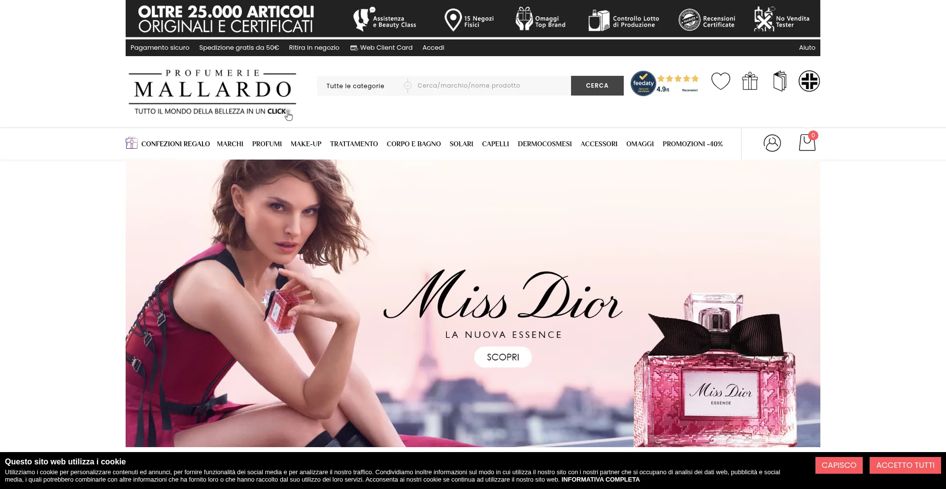 Profumeriemallardo.com Screenshot
