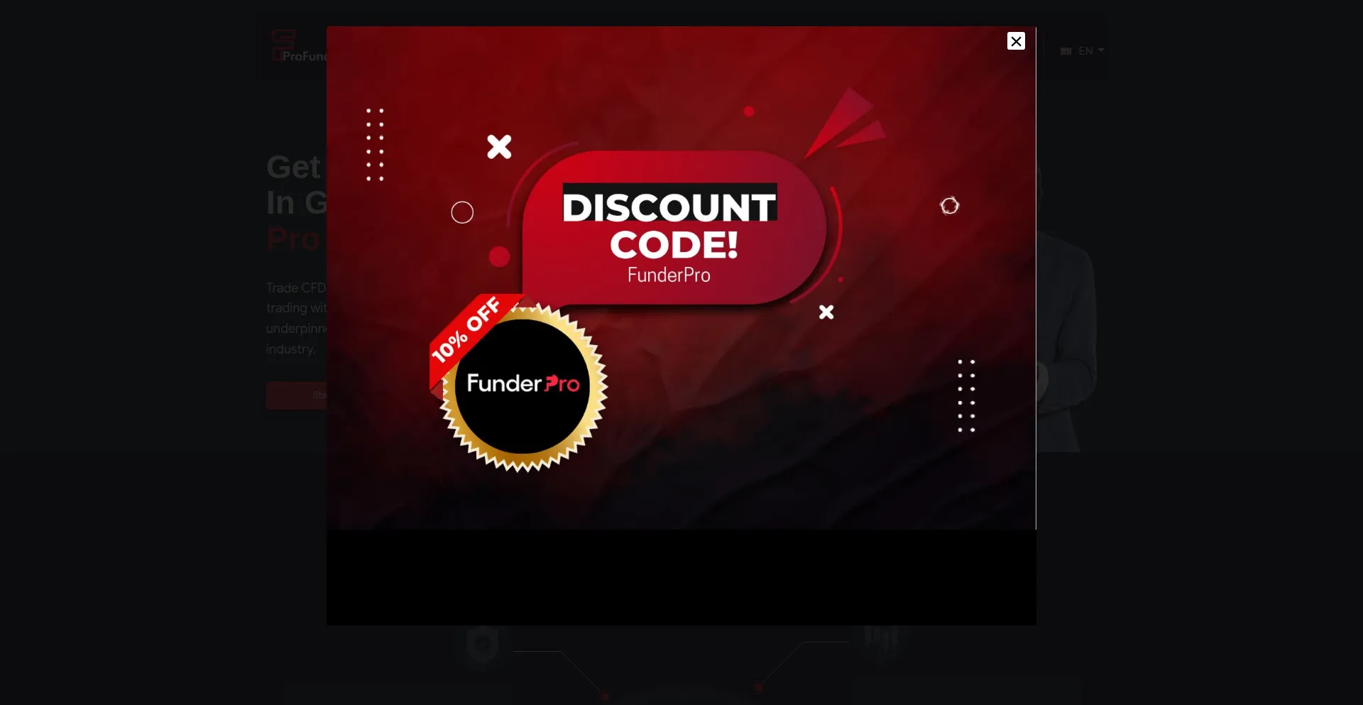 Website screenshot of Profunder.co