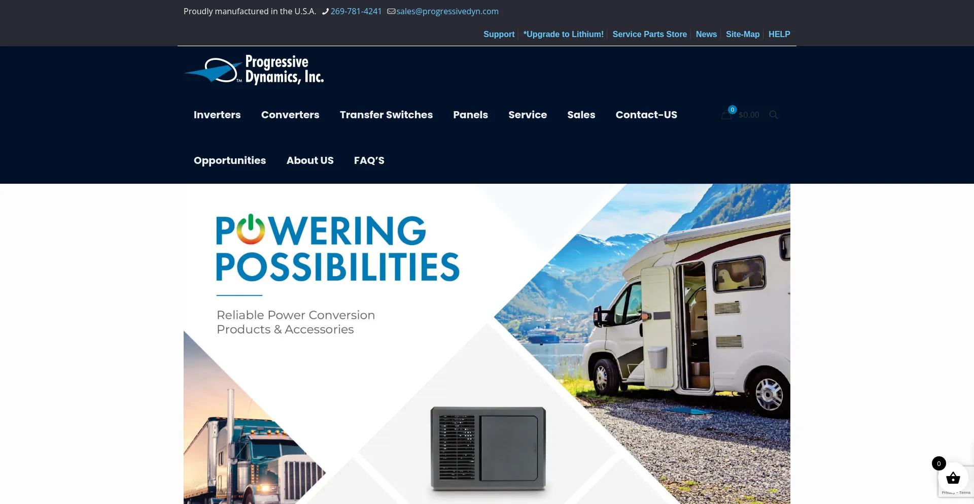 Website screenshot of Progressivedyn.com