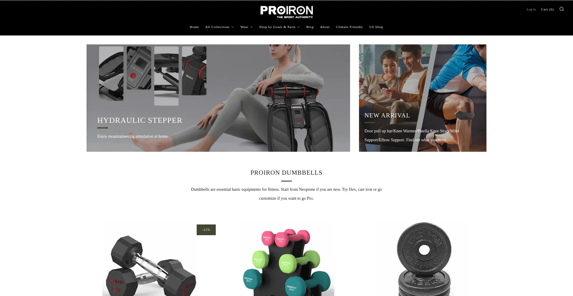 Website screenshot of Proiron.com
