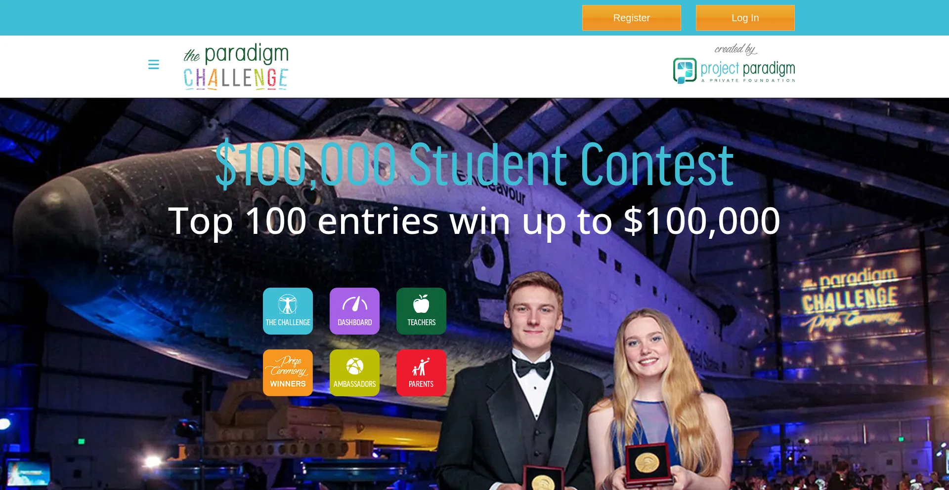Website screenshot of Projectparadigm.org