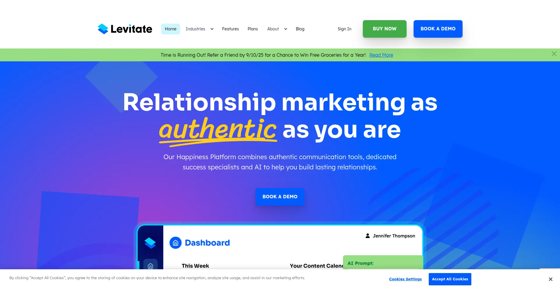 Website screenshot of Prolevitatecloud.com