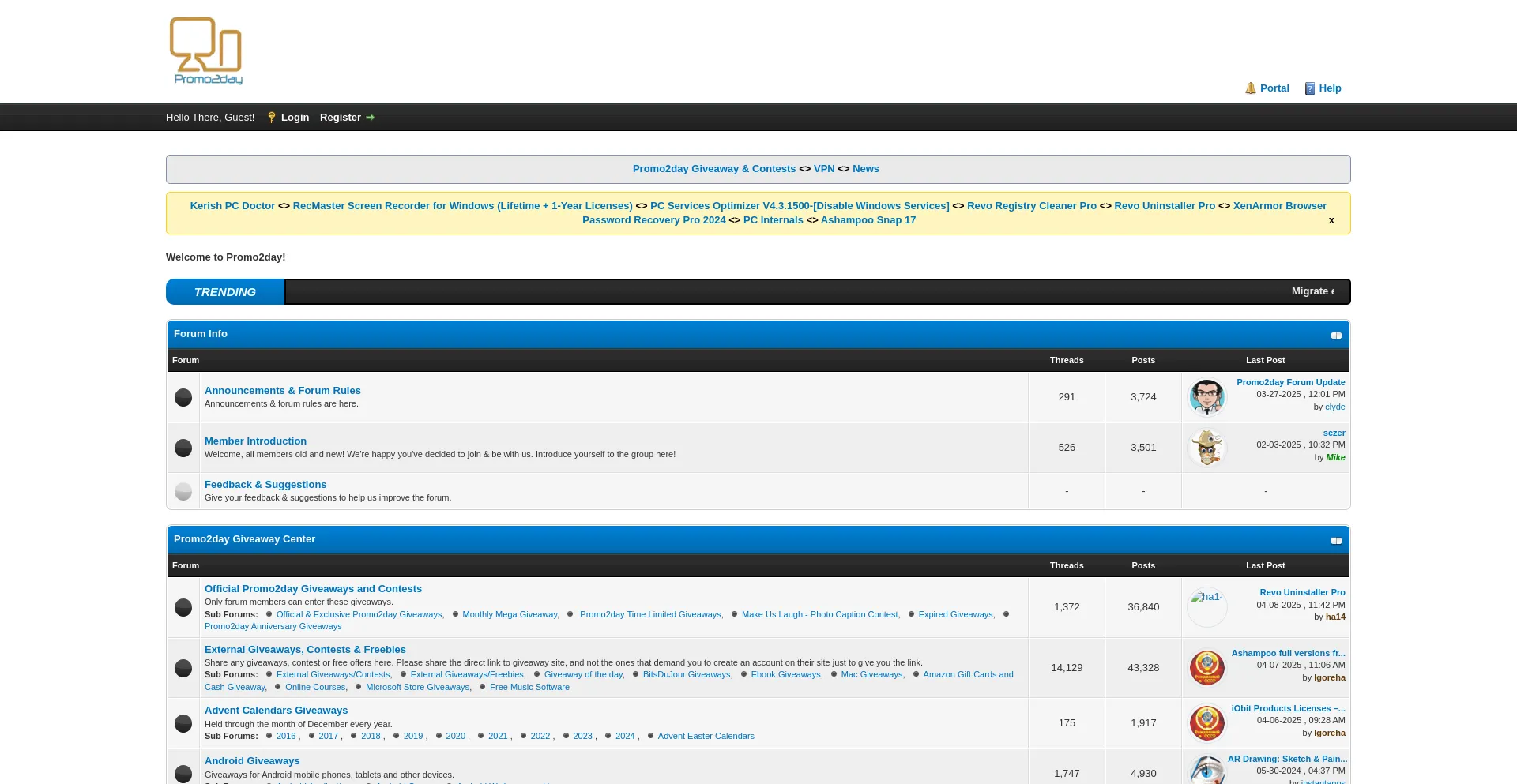 Website screenshot of Promo2day.com