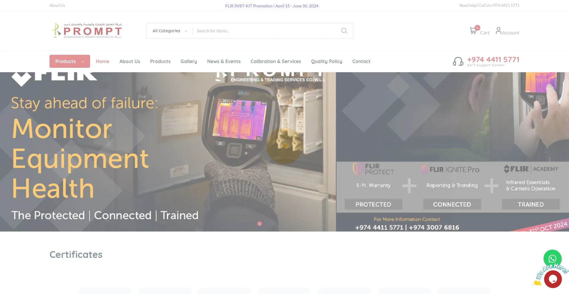 Website screenshot of Promptqatar.com