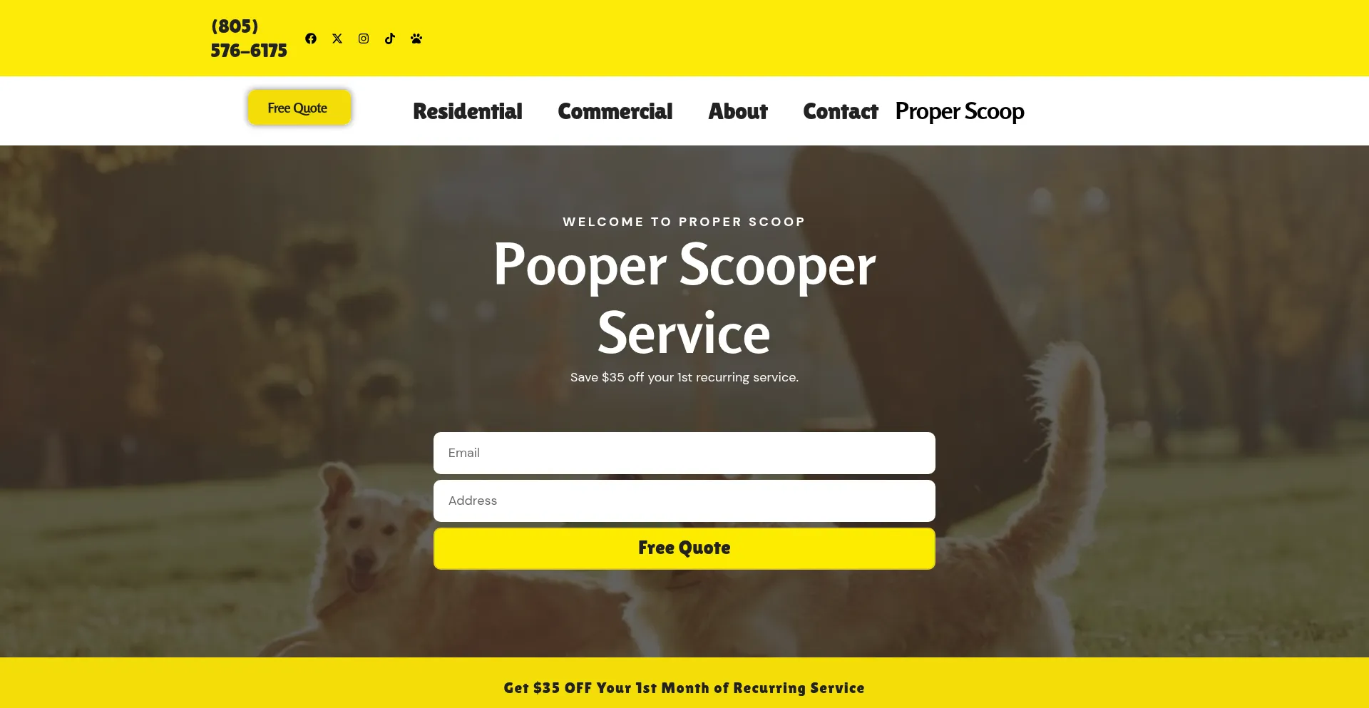 Website screenshot of Properscoop.com