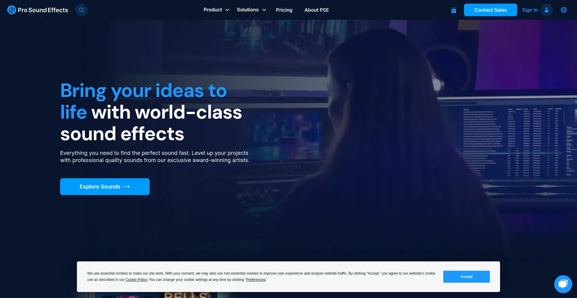 Website screenshot of Prosoundeffects.com