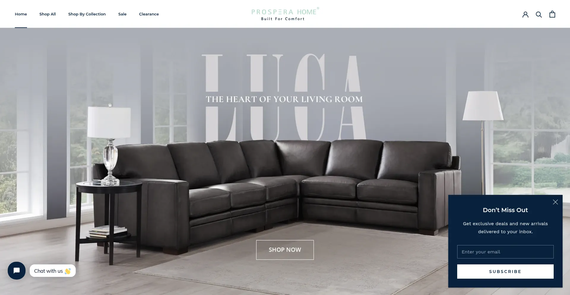 Website screenshot of Prosperahome.com