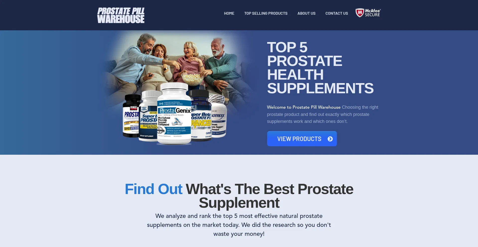 Prostatepillwarehouse.com Screenshot