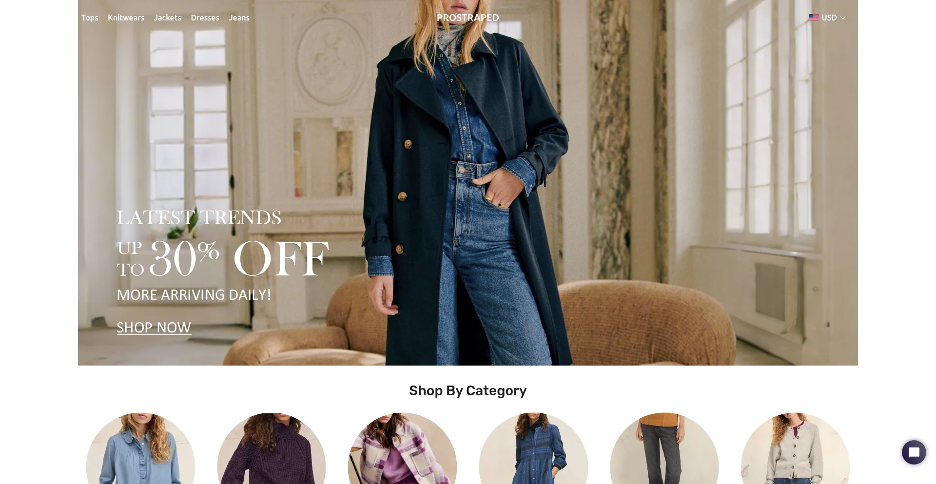 Website screenshot of Prostraped.com