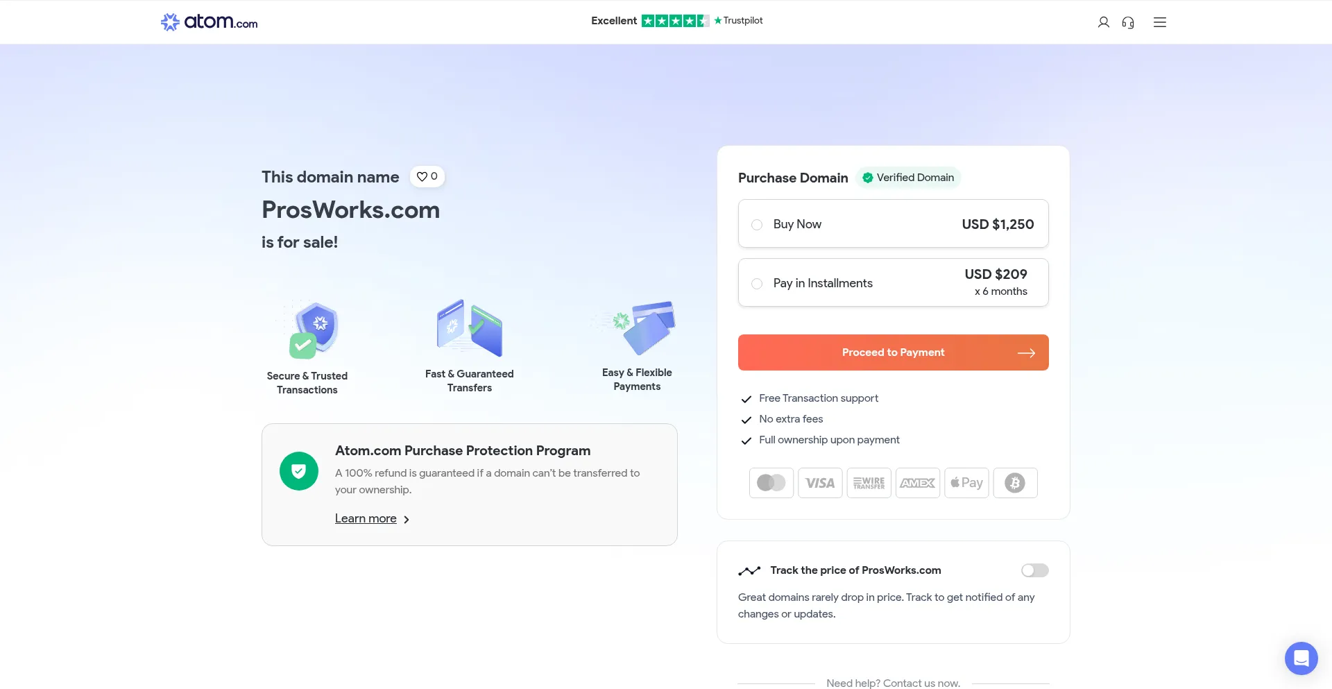 Website screenshot of Prosworks.com