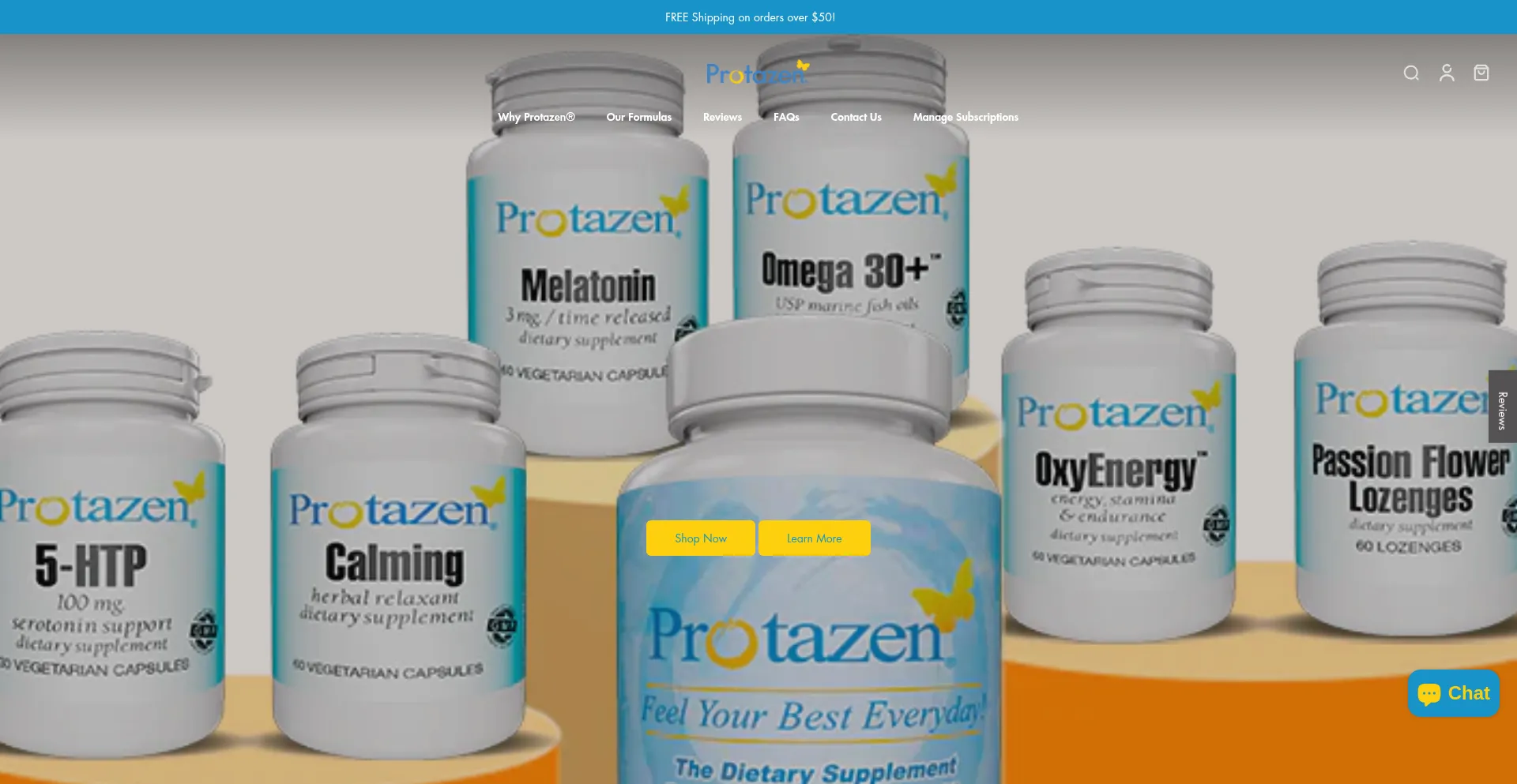 Website screenshot of Protazen.com