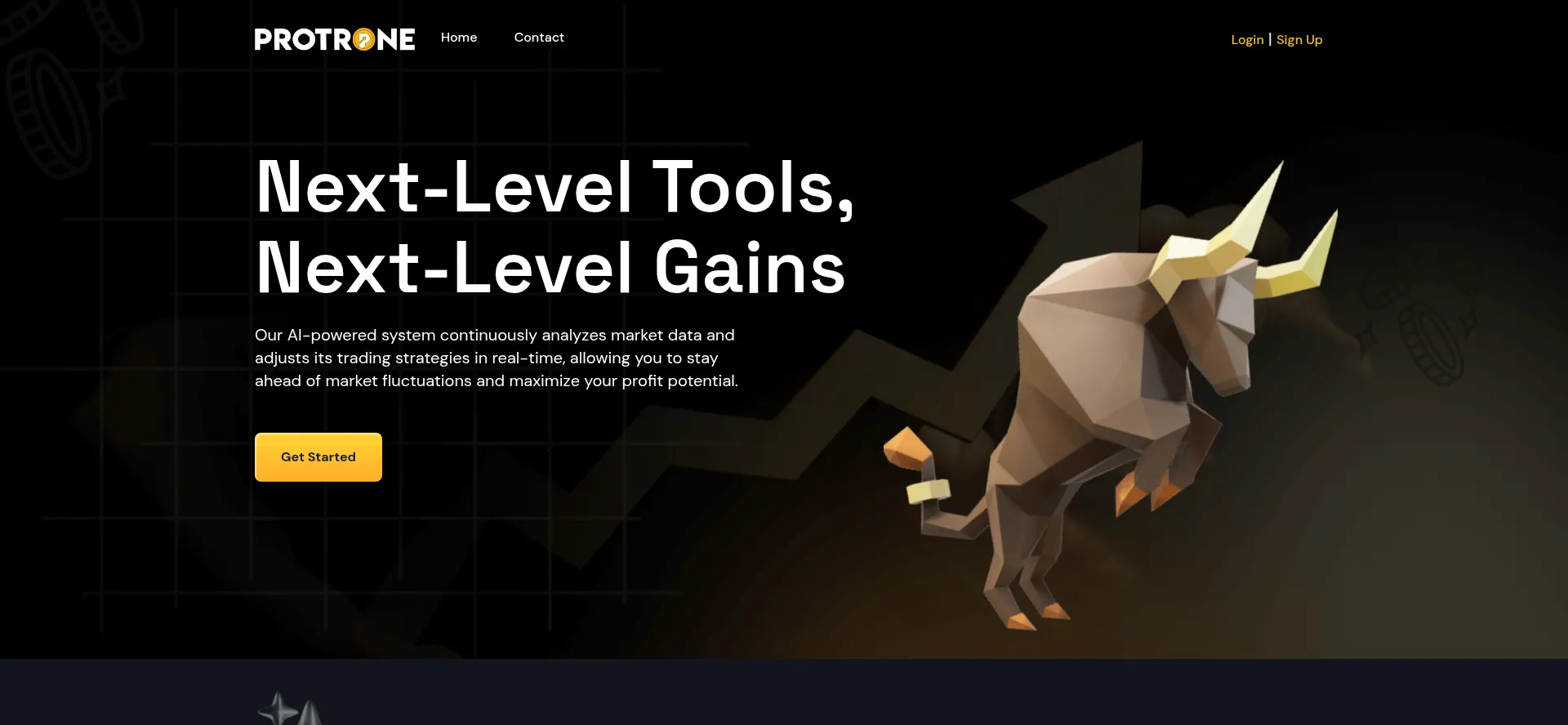 Website screenshot of Protrone.com