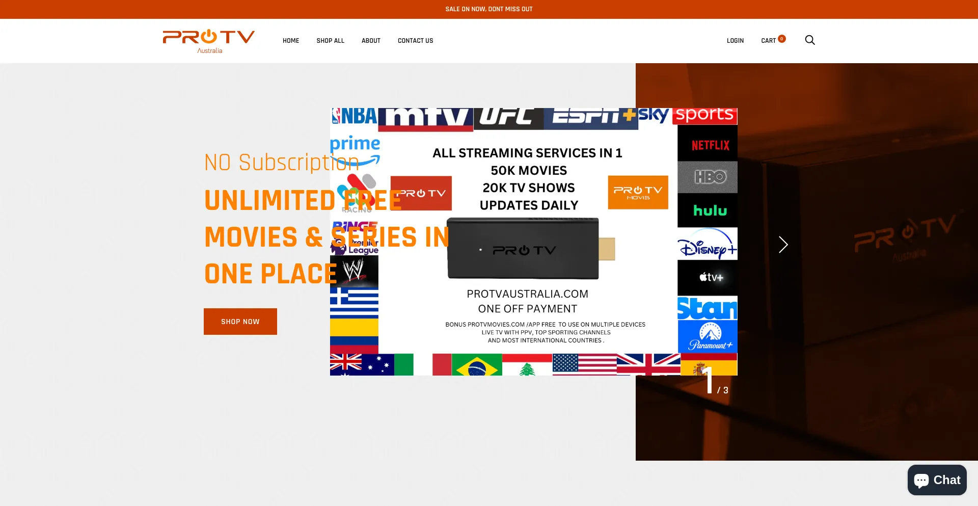 Website screenshot of Protv-australia.com