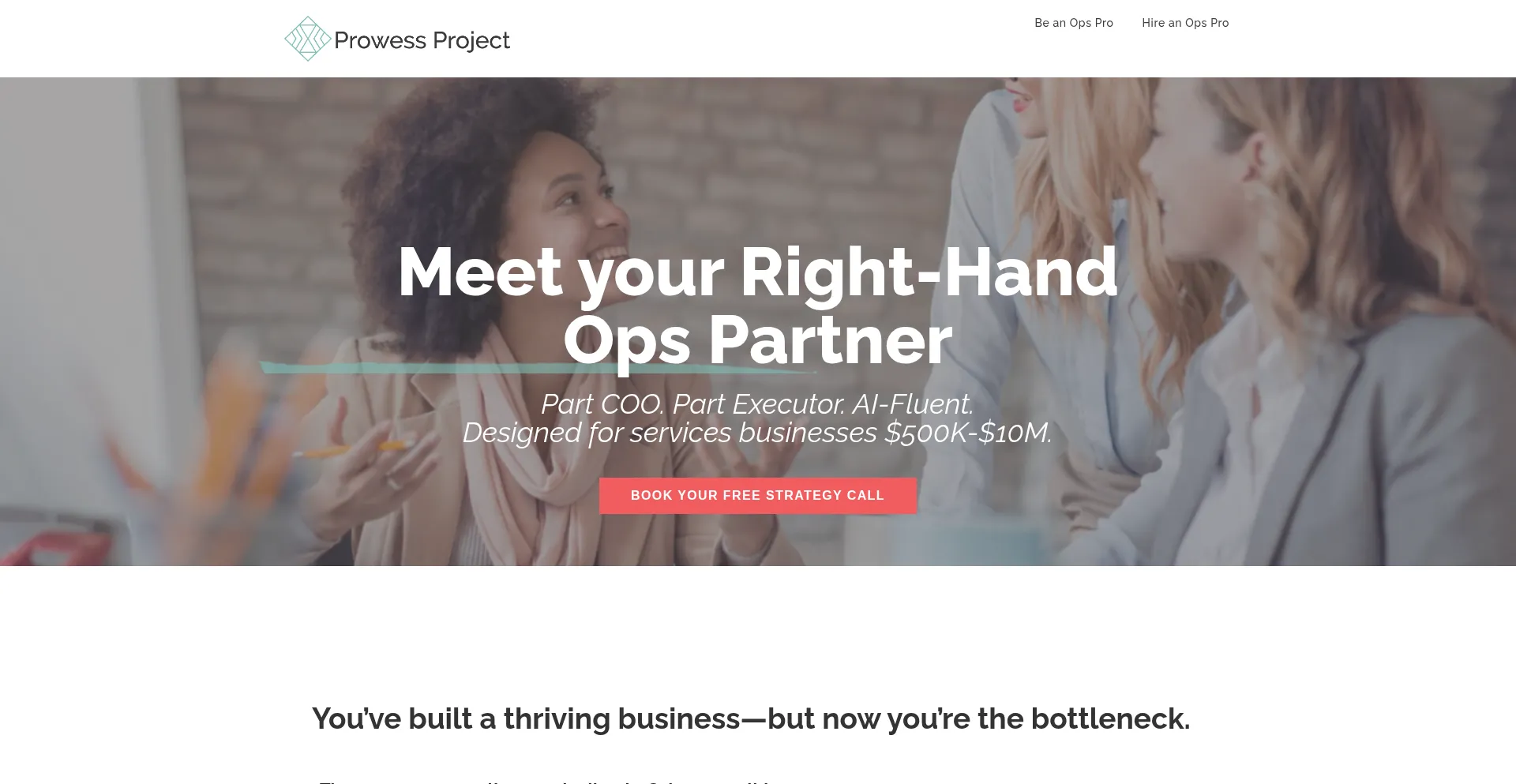 Website screenshot of Prowessproject.com