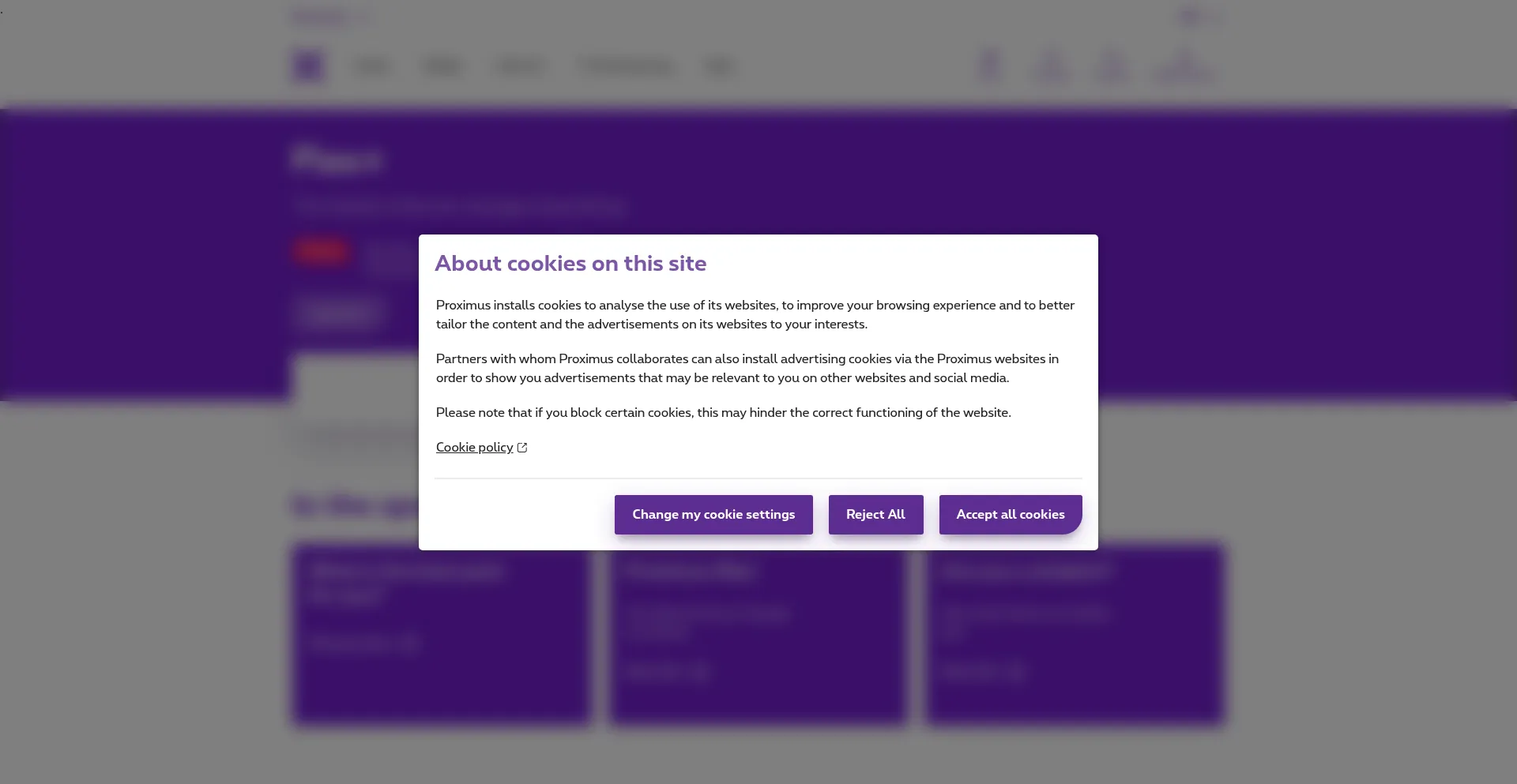 Proximus.be Screenshot