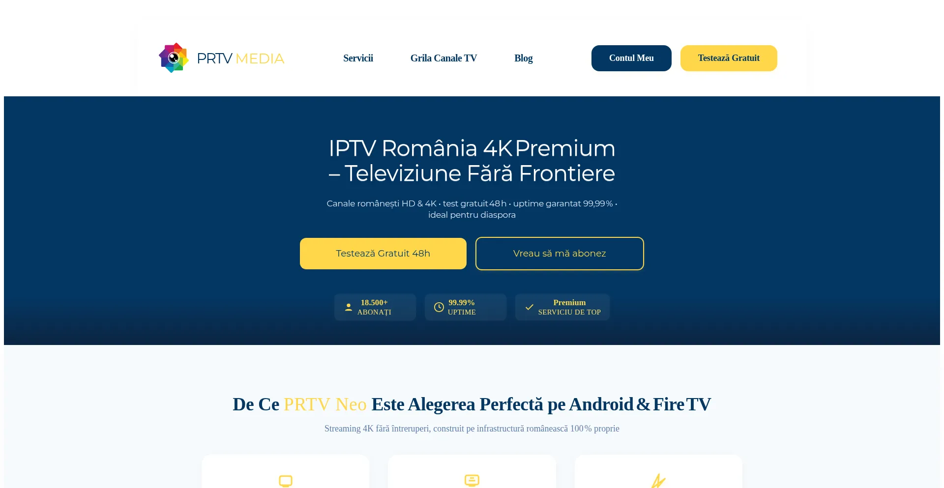 Website screenshot of Prtvmedia.tv