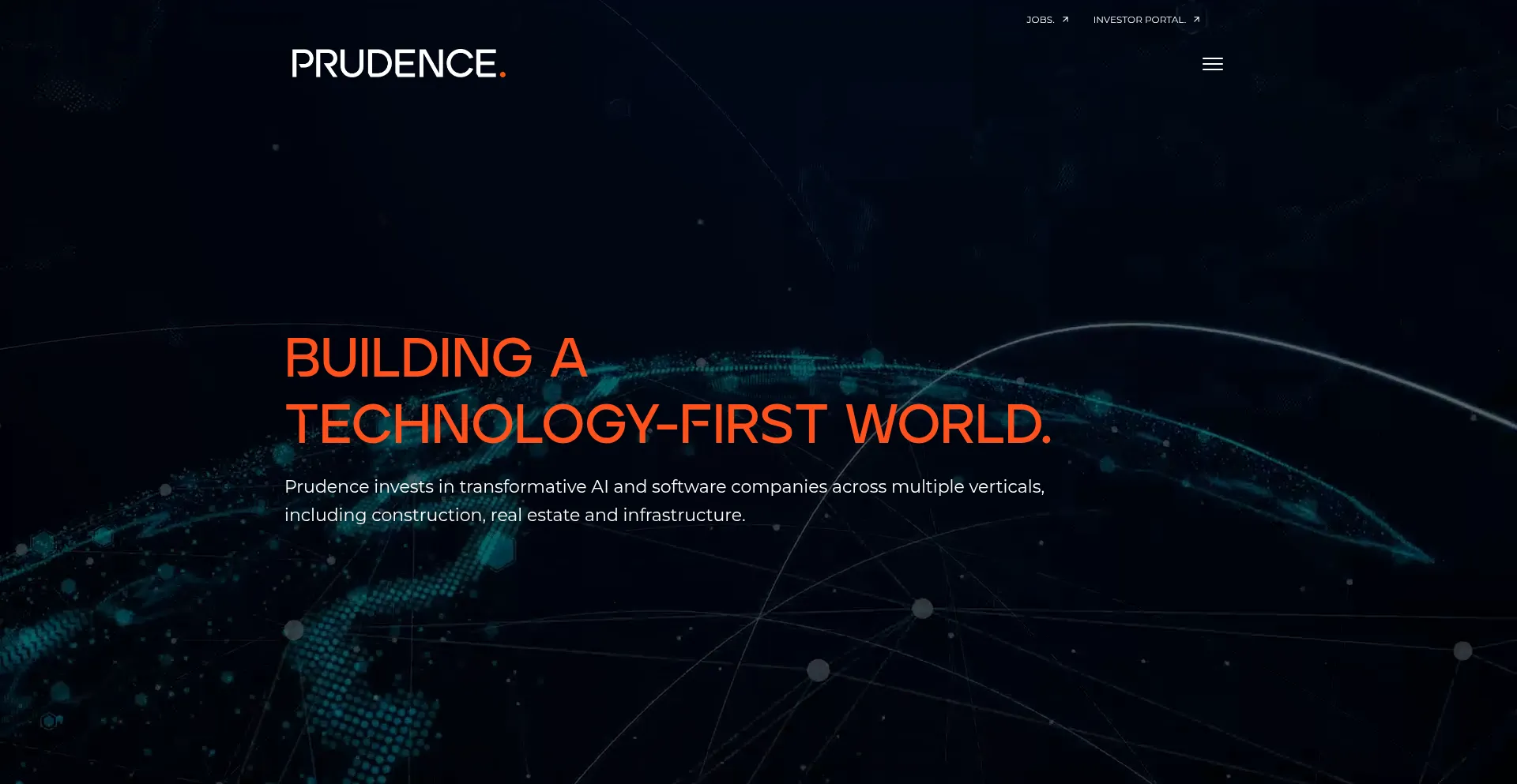 Website screenshot of Prudence.vc
