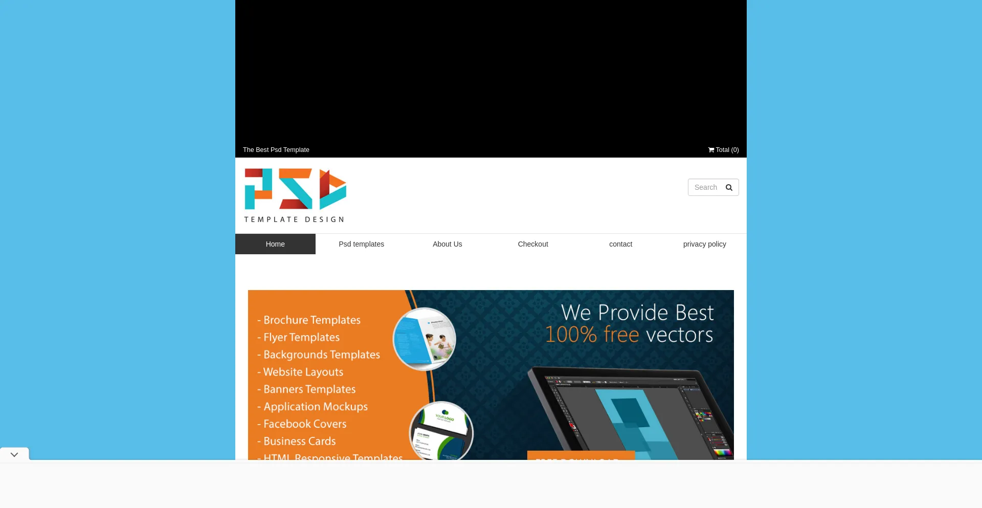 Website screenshot of Psdtemplatedesign.com