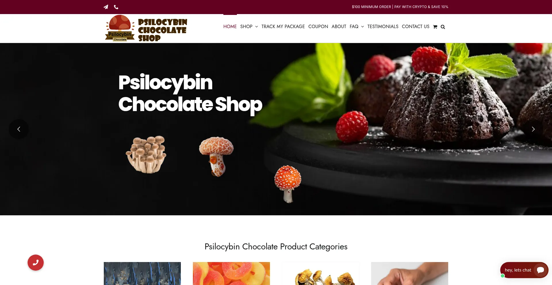 Psilocybinchocolateshop.com Screenshot