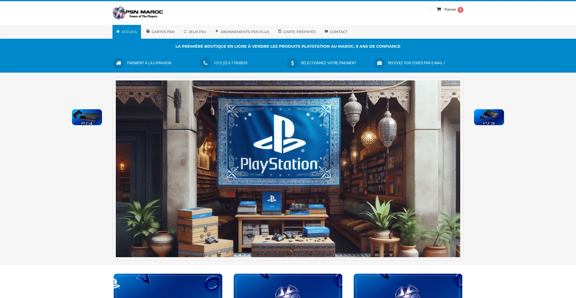 Website screenshot of Psn.ma