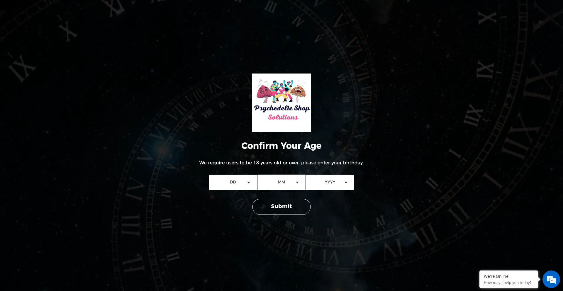 Website screenshot of Psychedelicdispensaryonline.com