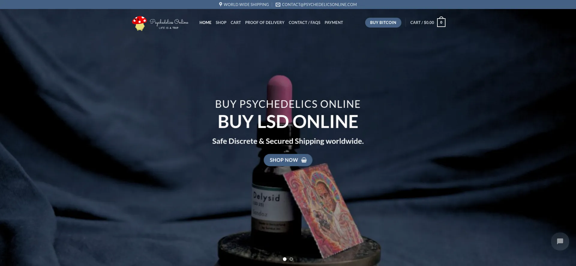 Website screenshot of Psychedelicsonline.com