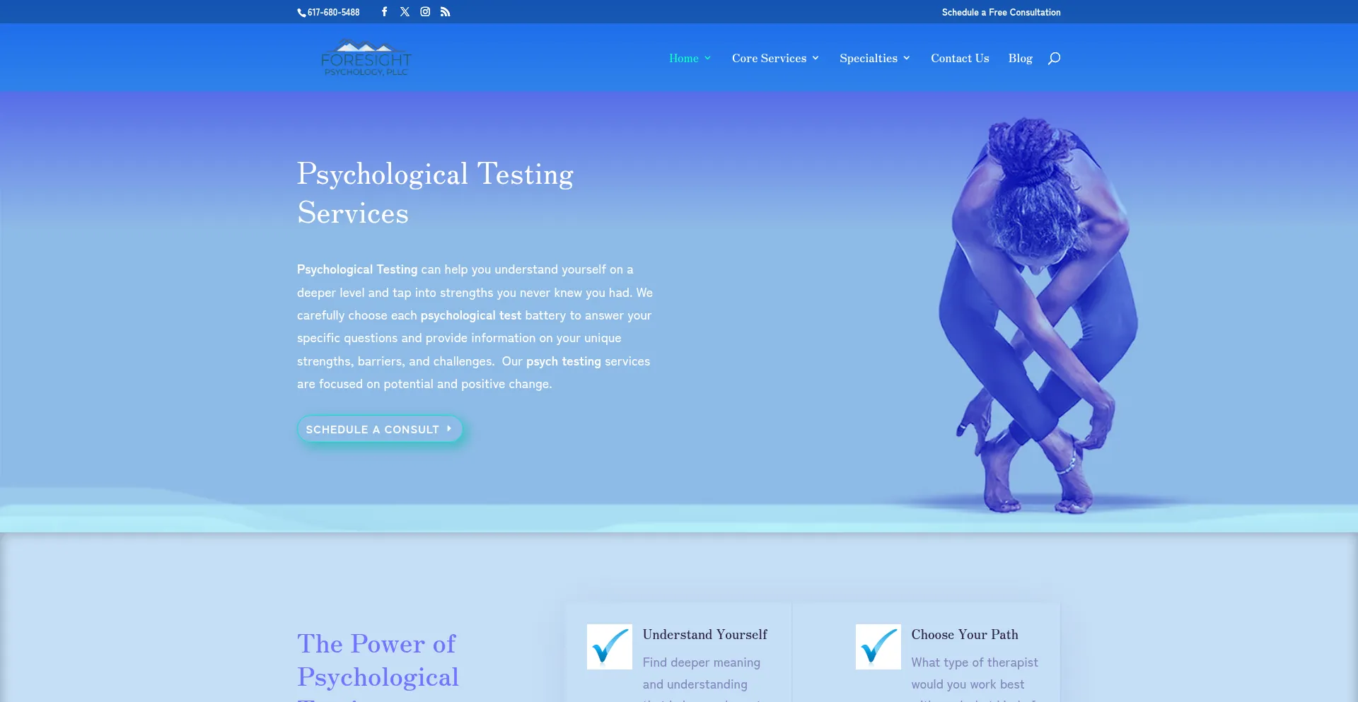Website screenshot of Psychologicaltesting.net
