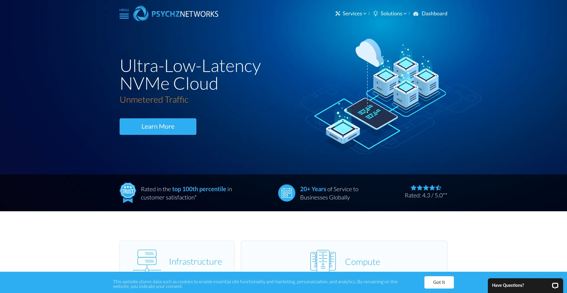 Website screenshot of Psychz.net