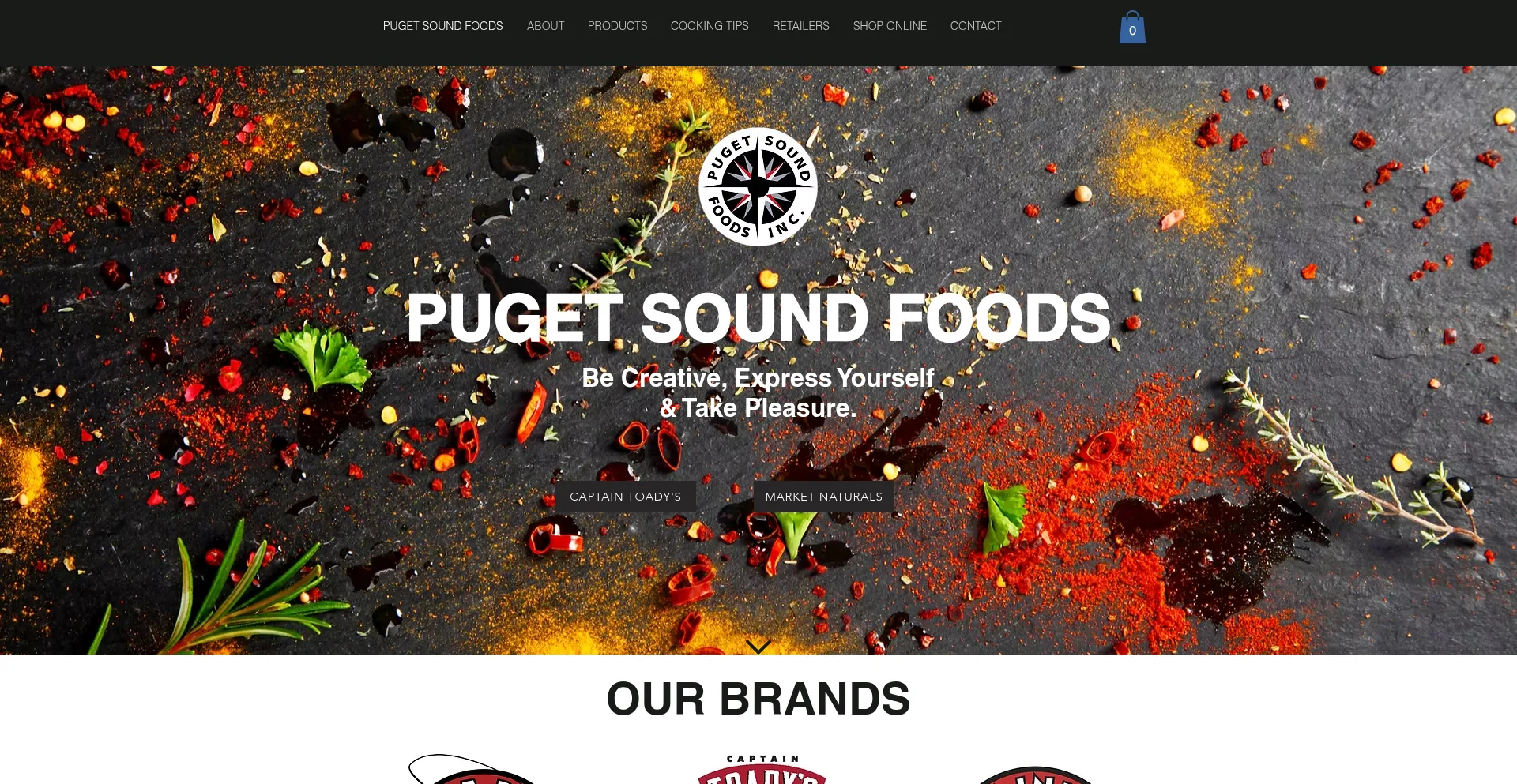 Website screenshot of Pugetsoundfoods.com
