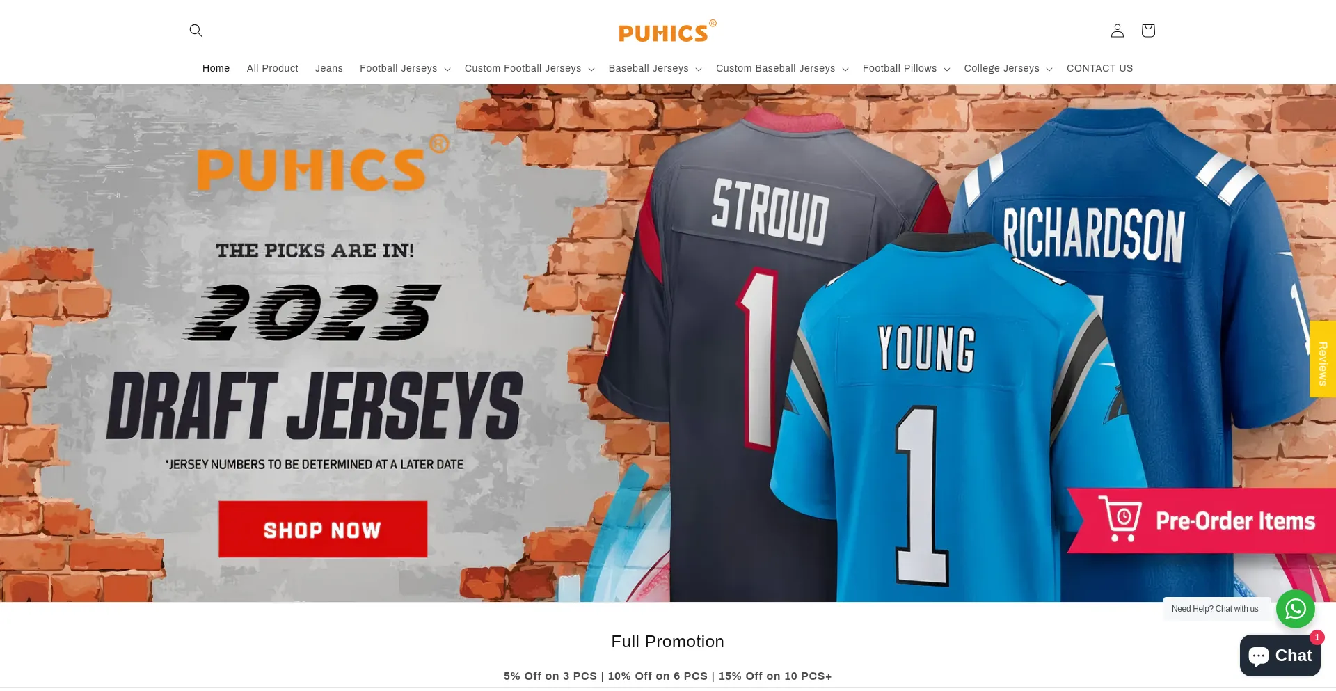 Website screenshot of Puhicshop.com