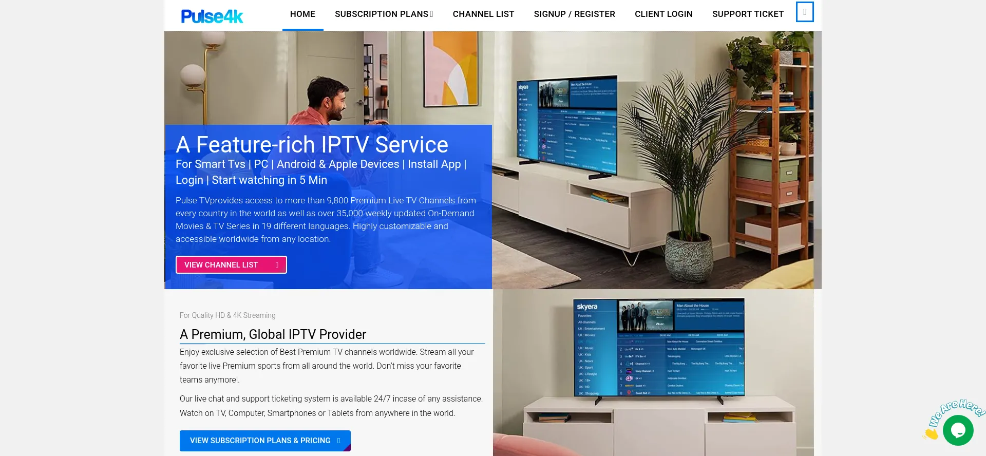 Website screenshot of Pulse4k.live
