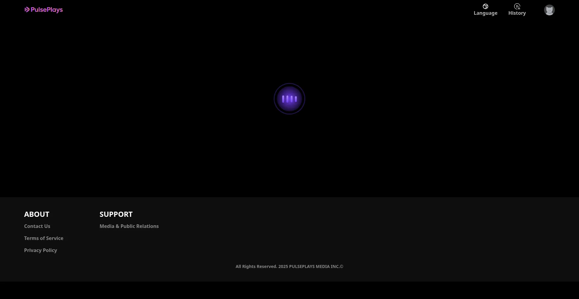 Website screenshot of Pulseplays.com