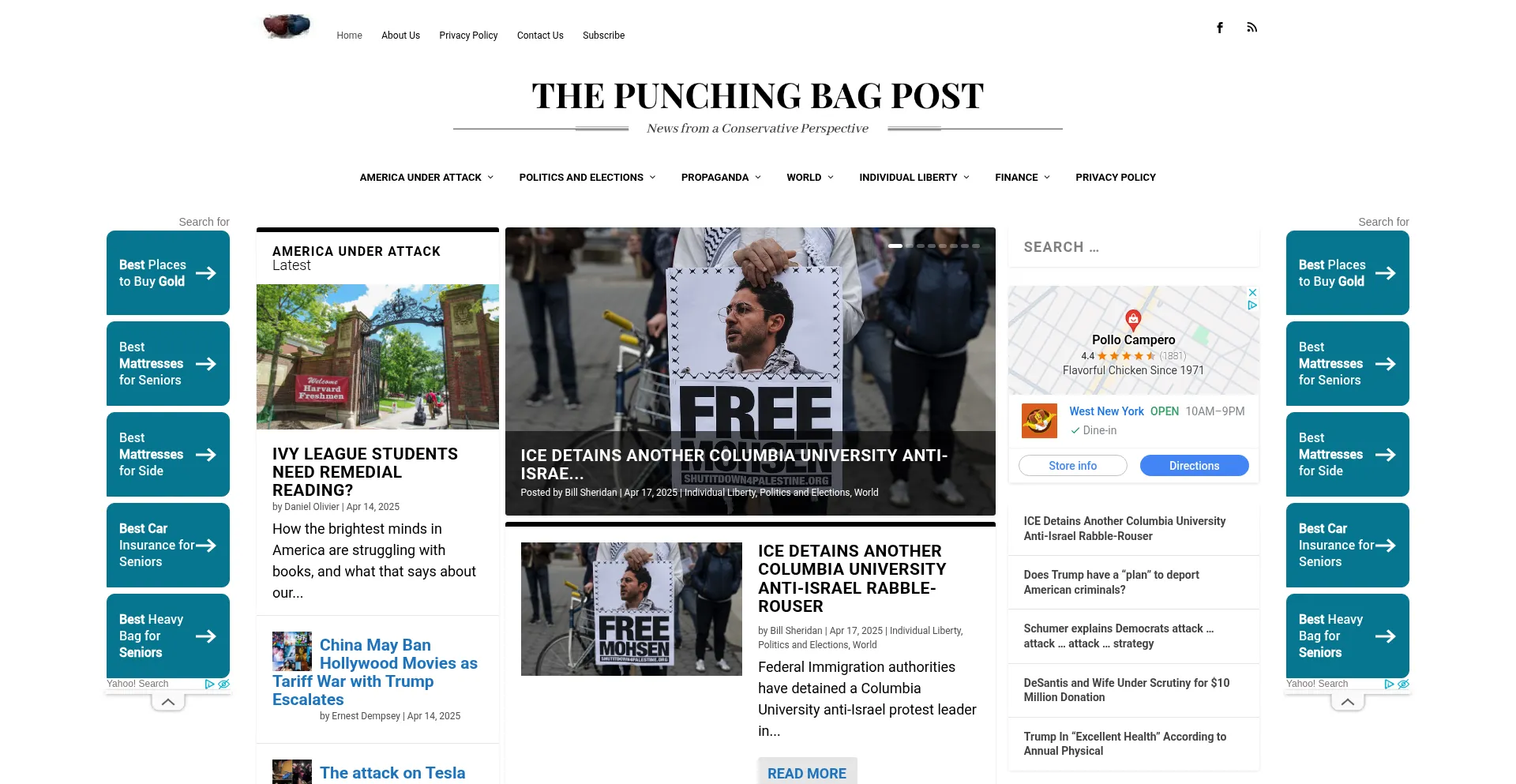 Website screenshot of Punchingbagpost.com