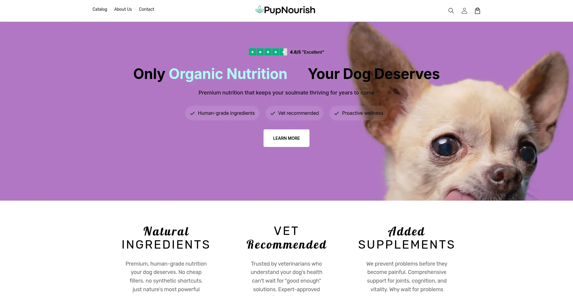 Pupnourish.com Screenshot