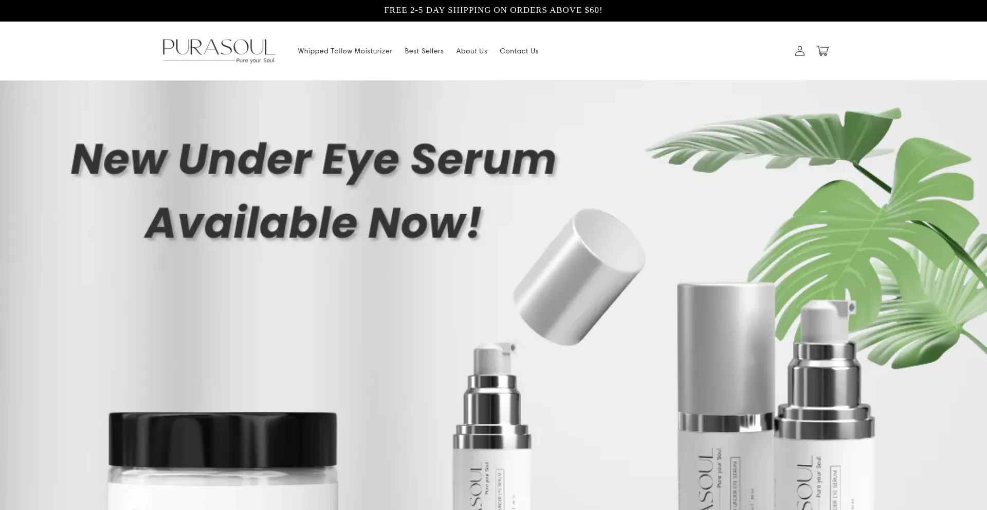 Website screenshot of Pura-soul.com