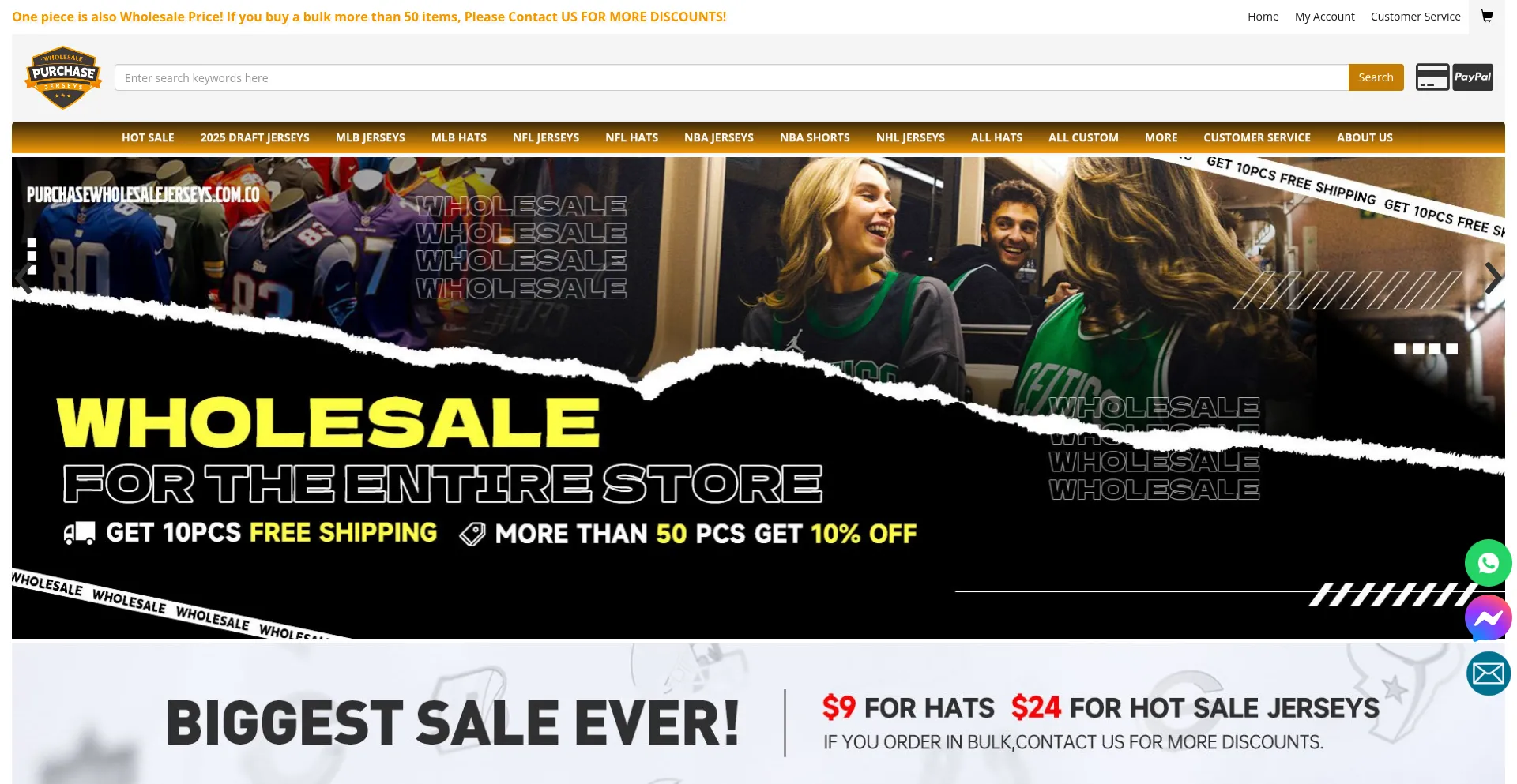 Website screenshot of Purchasewholesalejerseys.com.co
